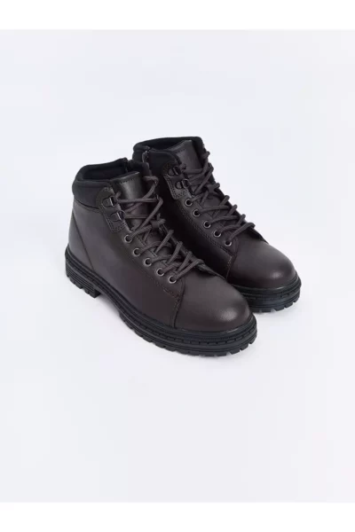 بوت مردانه مدل LCW با کفش و رویه چرمی با بند برند LC Waikiki - 861942260