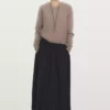 دامن میدی A شکل با کمر الاستیک برند Massimo Dutti - 1016780726