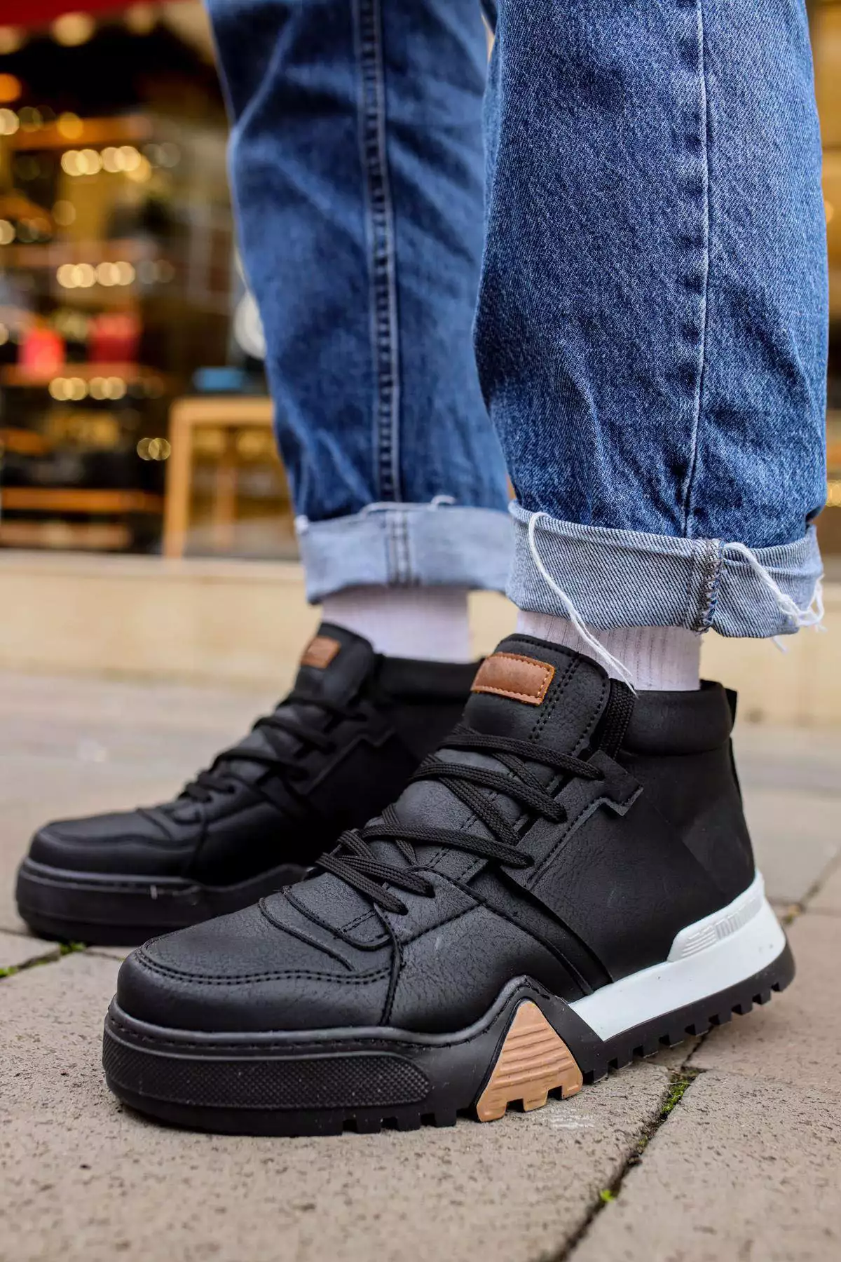 MN057 - بوت مردانه خط شبح رنگ سیاه/سیاه برند Mooien - 975133695