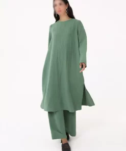 ست تونیک و شلوار آئروبین پایه - رنگ خاکی - برند Refka - 970448629