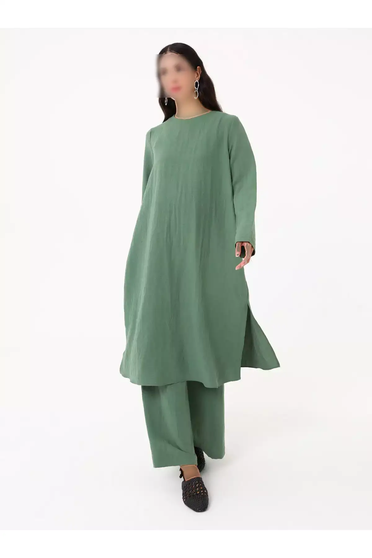 ست تونیک و شلوار آئروبین پایه - رنگ خاکی - برند Refka - 970448629