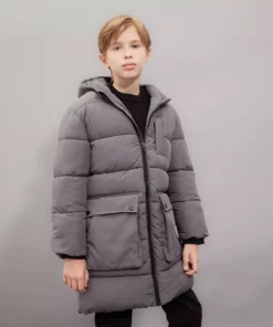 پارس کلاهدار ضدآب با زیپ و جیب برای پسران با آستر پشمی C8801A824CW برند Defacto - 871120440