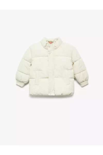 پالتو شمعی دراز با یقه ایستاده و جیب دار از نوع پنبه ای برند Koton - 987576984