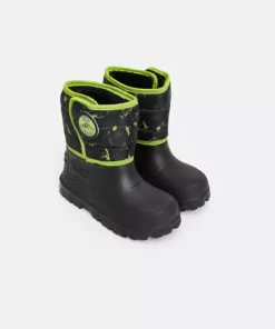 بوت بچگانه مردانه LCW STEPS مشکی با بند چسبی و طرح چاپی برند LC Waikiki - 878130800