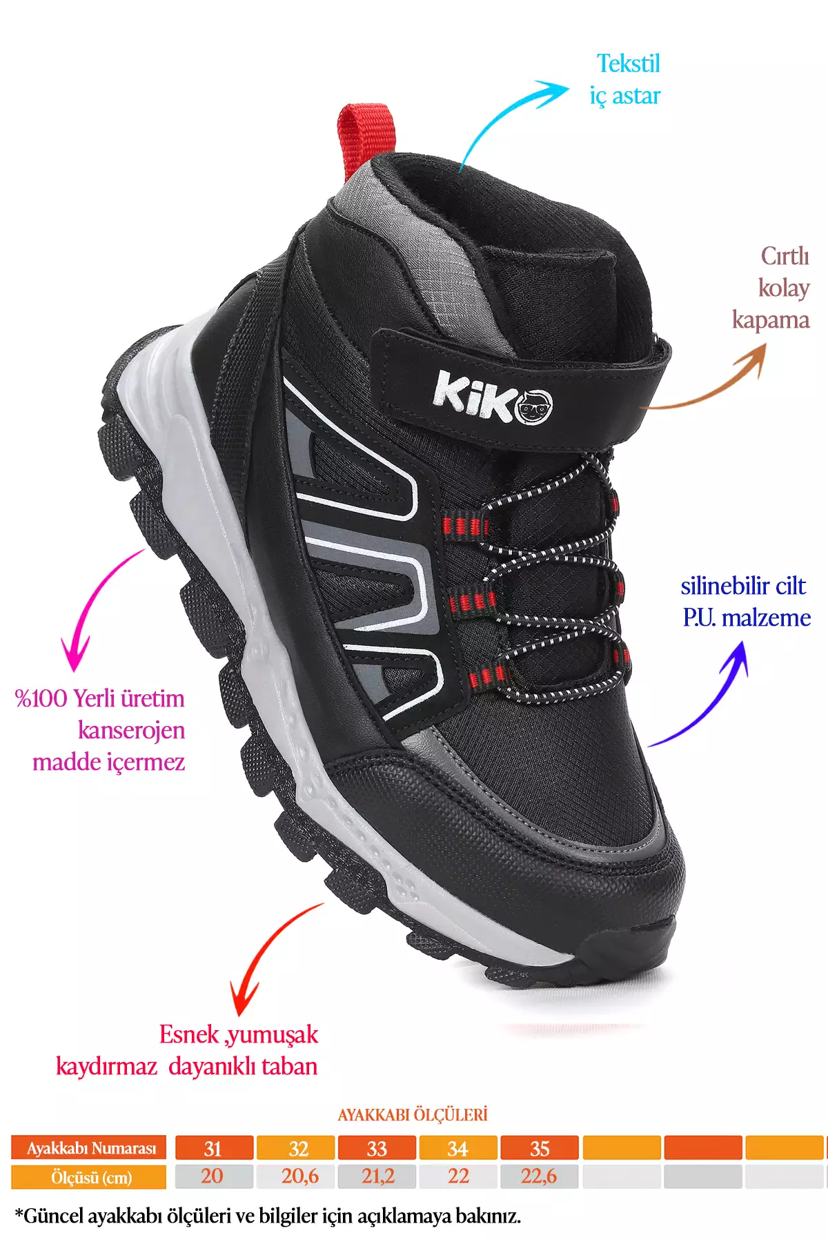 کفش ورزشی چسبی پسرانه ترمو کالی برند Kiko Kids - 859150950