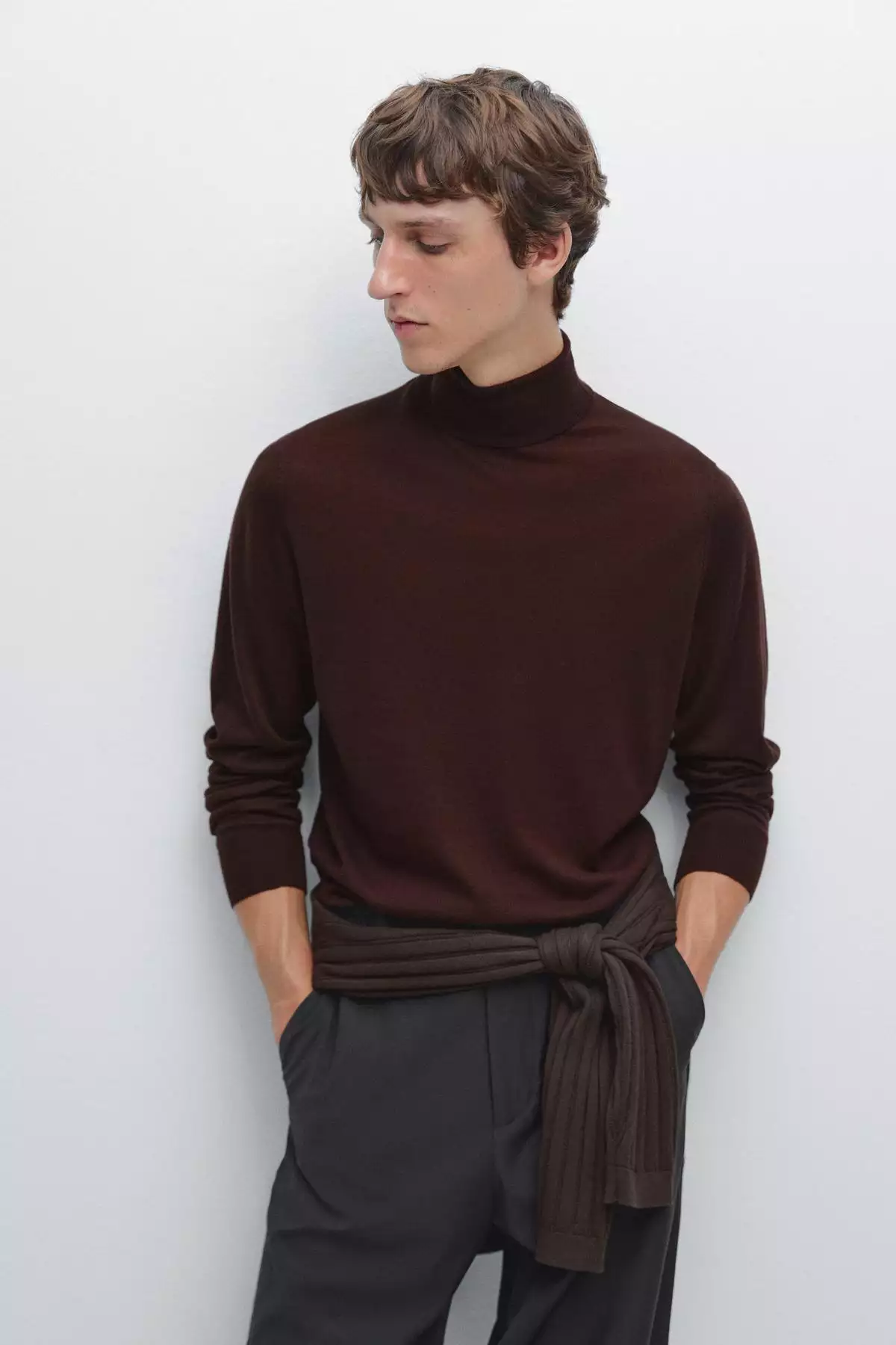 ژاکت یقه ایستاده با ترکیب پشم یخی برند Massimo Dutti - 982461460