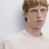 ژاکت دور گردن حلقهای با بافت راهراه برند Massimo Dutti - 991312696