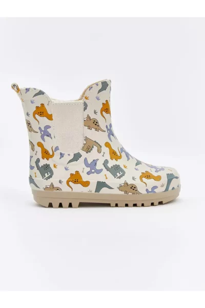 چکمه بارانی پسرانه با طرح دایناسور LCW STEPS بیج برند LC Waikiki - 1027971427