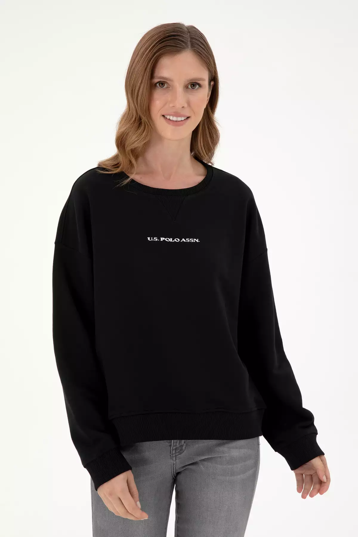 هودی زنانه مشکی با یقه گرد 50296945-VR046 برند U.S. Polo Assn. - 861556558