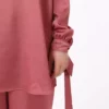 تیشرت و شلوار ست با جزئیات ساتن - رنگ سرخابی تیره - برند رفقا برند Refka - 920558246
