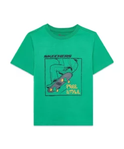 تی‌شرت گرافیکی مردانه کودک با اندازه معمولی و رنگ سبز برند Skechers - 946917451