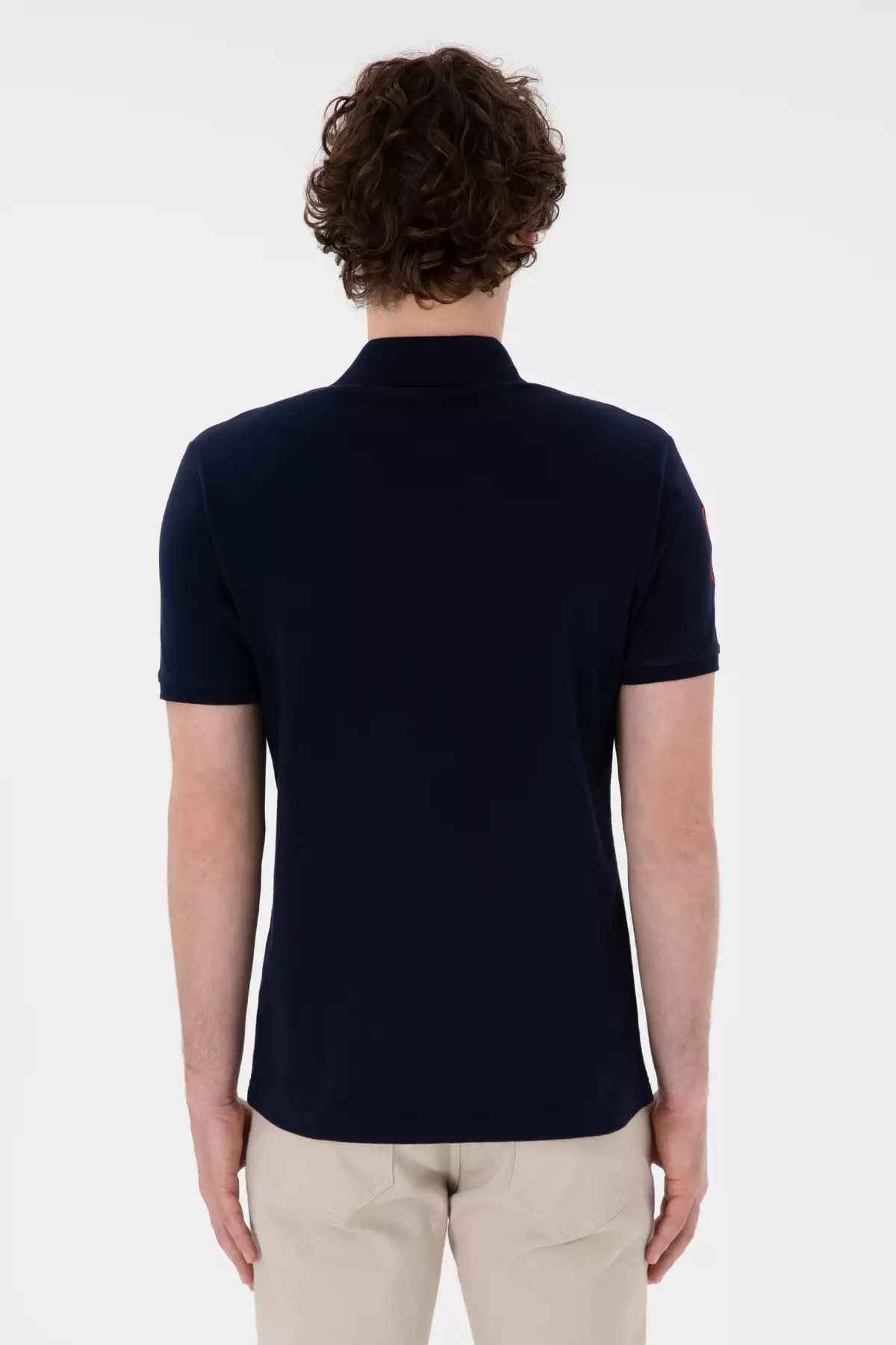 تیشرت مردانه آستین کوتاه یقه پولویی مدل لقیواردی پایه رنگ سرمهای برند U.S. Polo Assn. - 923005807