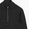 ژاکت با یقه دیپ و بافتنی برند Massimo Dutti - 957244941