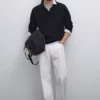 تیشرت پولو یقه دار بافت کیشمی ۱۰۰% برند Massimo Dutti - 951321550