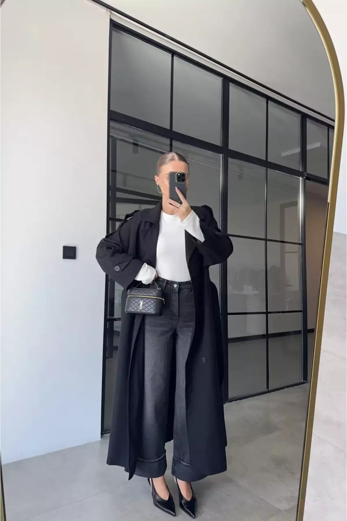 ترنچ کت ماکسیم زنانه با کمر بند و یقه دار با آستین بلند برند Moderk - 1003653668