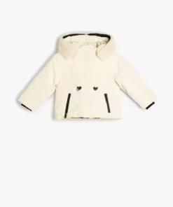 کاپشن هودی با جزئیات دکمه دار و جیب دار با آستین های بلند برند Koton - 887310858