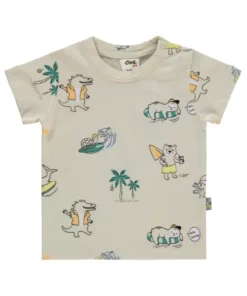 تیشرت نوزاد پسر 6-18 ماه رنگ کرم برند Civil Baby - 942234384