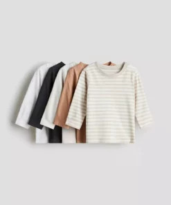 تیشرت پنبهای ۵ عددی برند H&M - 964911449