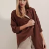 3900 بلوز بلند سایز بزرگ - قهوهای برند Bigdart - 241723910