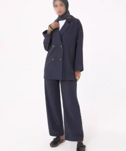 ست Jacket و شلوار نرم و راحت - رنگ سرمهای - برند Refka - 963076088