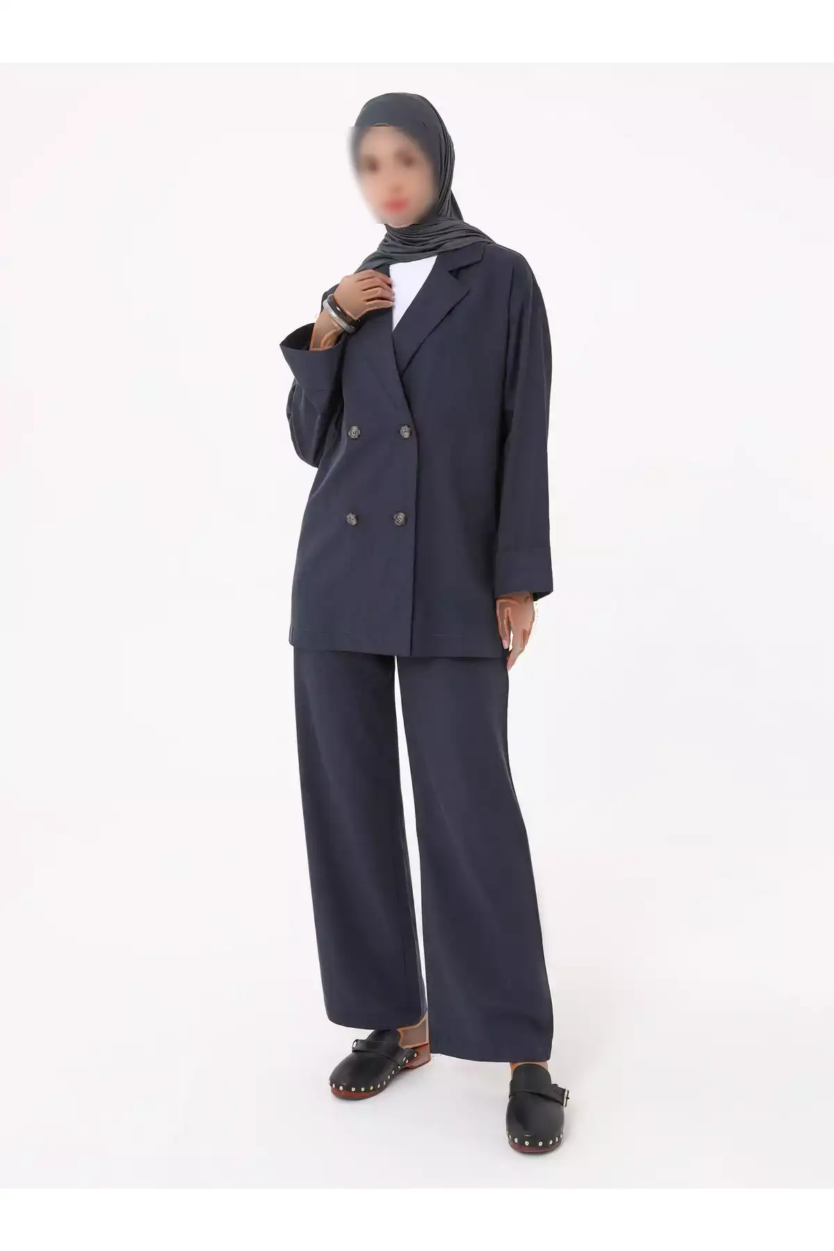 ست Jacket و شلوار نرم و راحت - رنگ سرمهای - برند Refka - 963076088