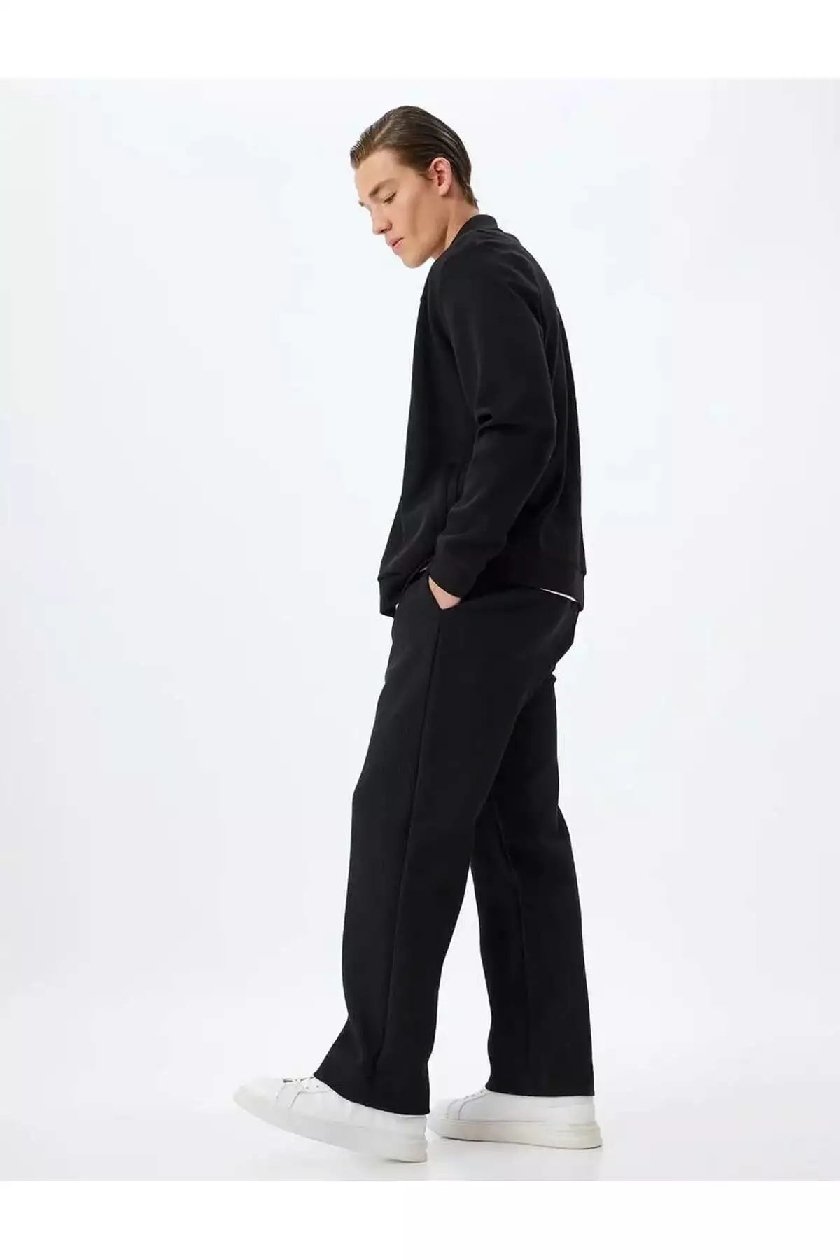 شلوار ورزشی مردانه سیاه با جزئیات جیب و بند 5WAM40027MK برند Koton - 868935942