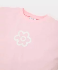 تیشرت کوتاهخوان دخترانه با یقه دوچرخهای و طرح گل Z9212A225SM برند Defacto - 924286248