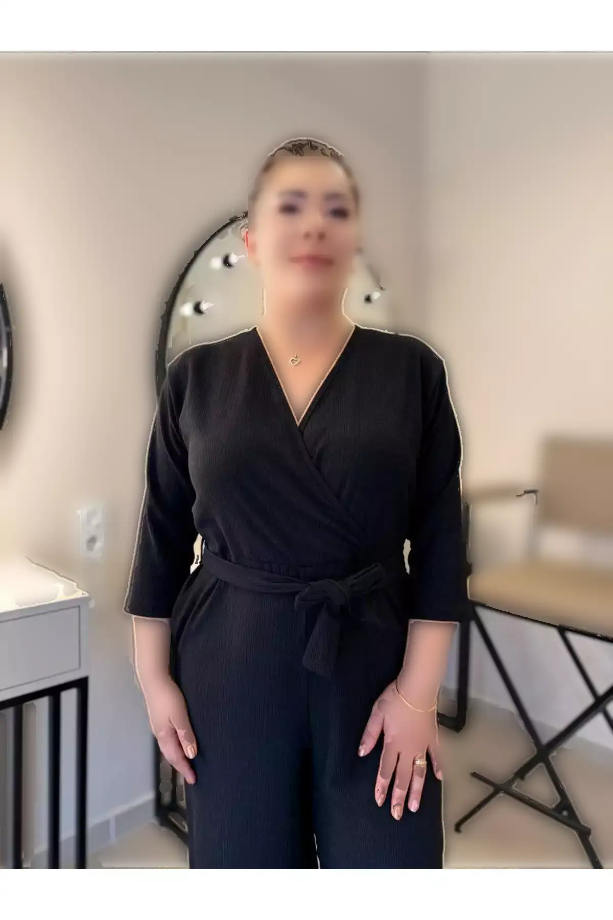 سرهمی مشکی با یقه کراواتی سایز بزرگ برند garajmood - 896644740
