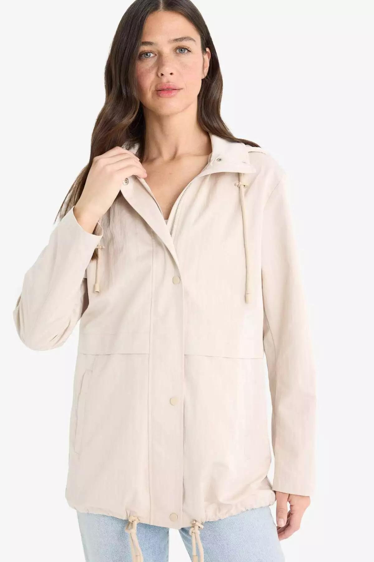 بارانی با کلاه و زیپ، مناسب برای روزهای بارانی و طراحی متناسب E8605AX25AU برند Defacto - 975899404