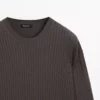 ژاکت بافتنی پنبهای با بافت موتیف دار برند Massimo Dutti - 977920134