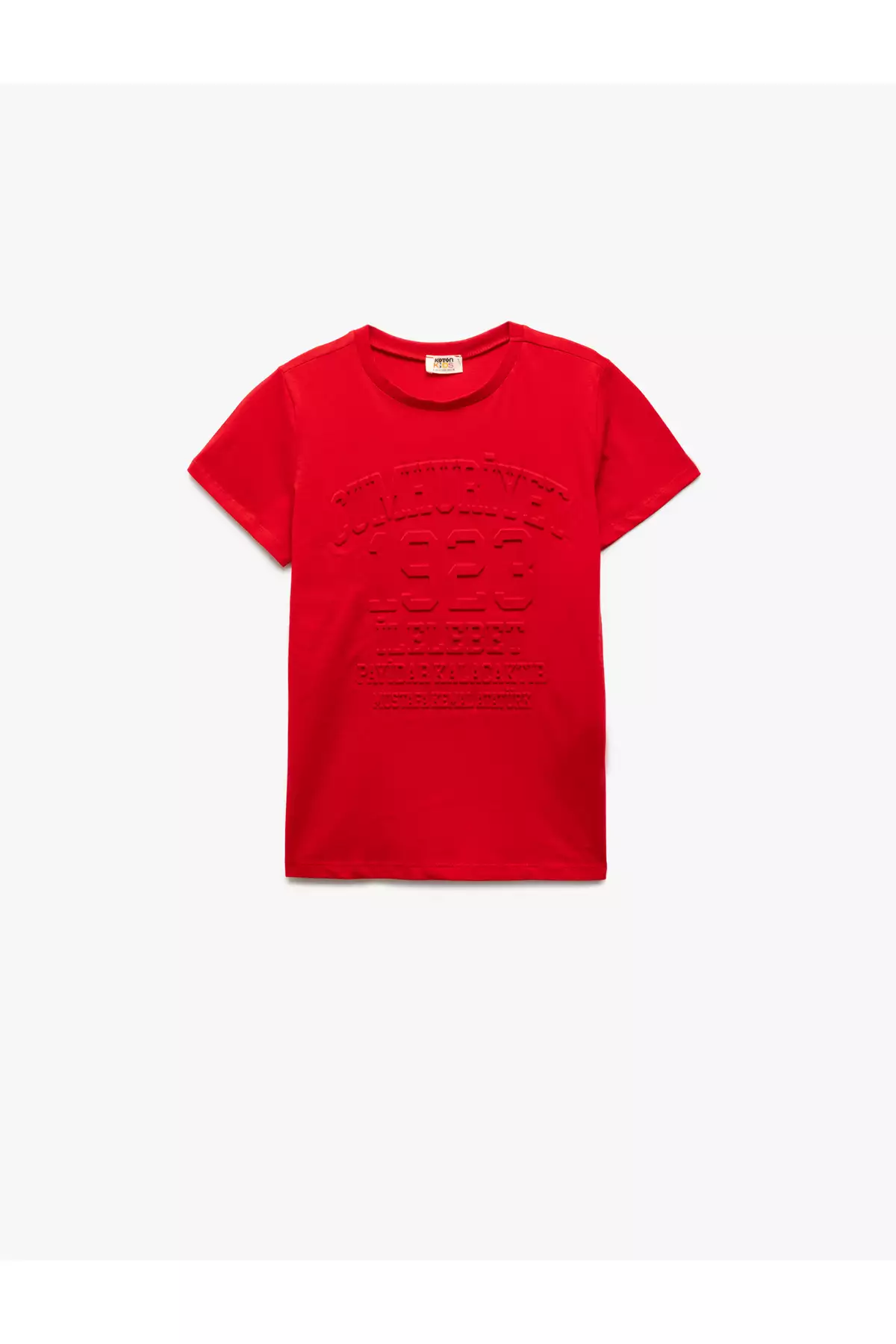 تیشرت کوتاهکف دست پنبهای با یقه گرد و طرح برجسته جمهوری برند Koton - 924640692