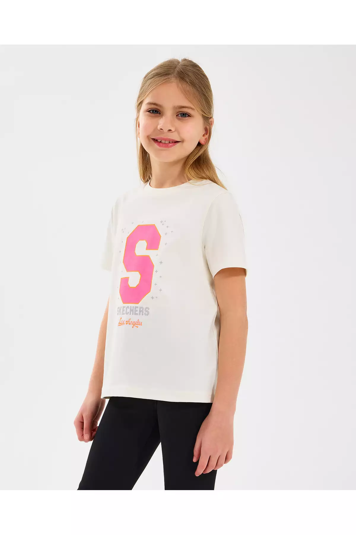 تیشرت گرافیکی بزرگ دخترانه رنگ سفید مدل SK2510016-102 برند Skechers - 928427653