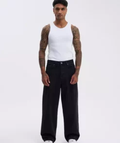شلوار جین کمر گشاد و اورسایز مردانه رنگ آسفالت برند Machinist - 816211016