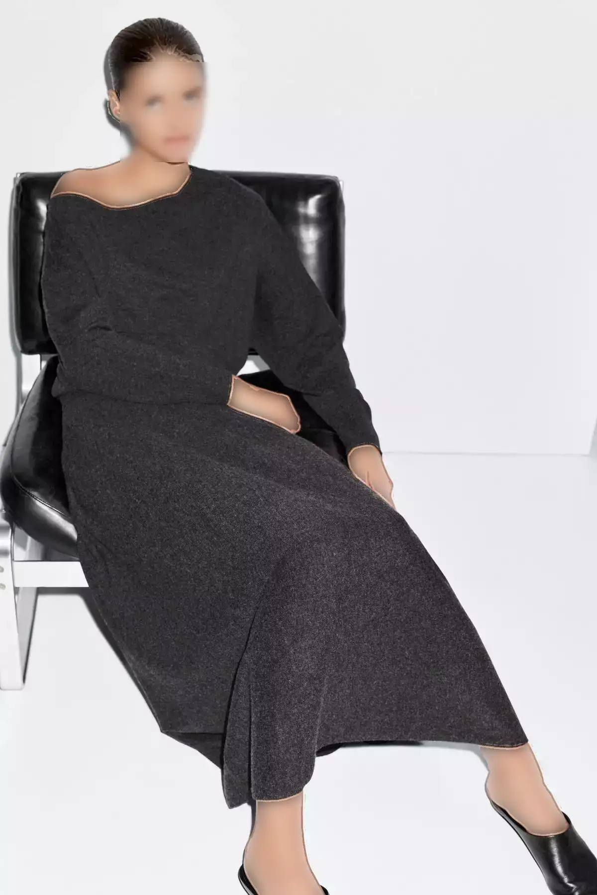دامن A شکل بلند با مخلوط پشم برند Massimo Dutti - 984739861