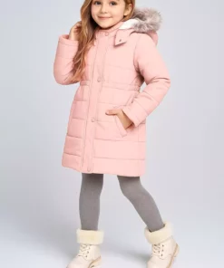 مونت دخترانه رنگ روشن صورتی با طرح پلکانی برند Mika Bebek & Çocuk - 979550553