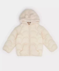 کاپشن دخترانه ضد باد و ضد آب با کلاهی پرس شده و زیپ دار مدل E7951A525AU برند Defacto - 991643868