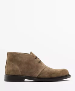 بوت چرم ضخیم سوئدی با شکاف برند Massimo Dutti - 970255111