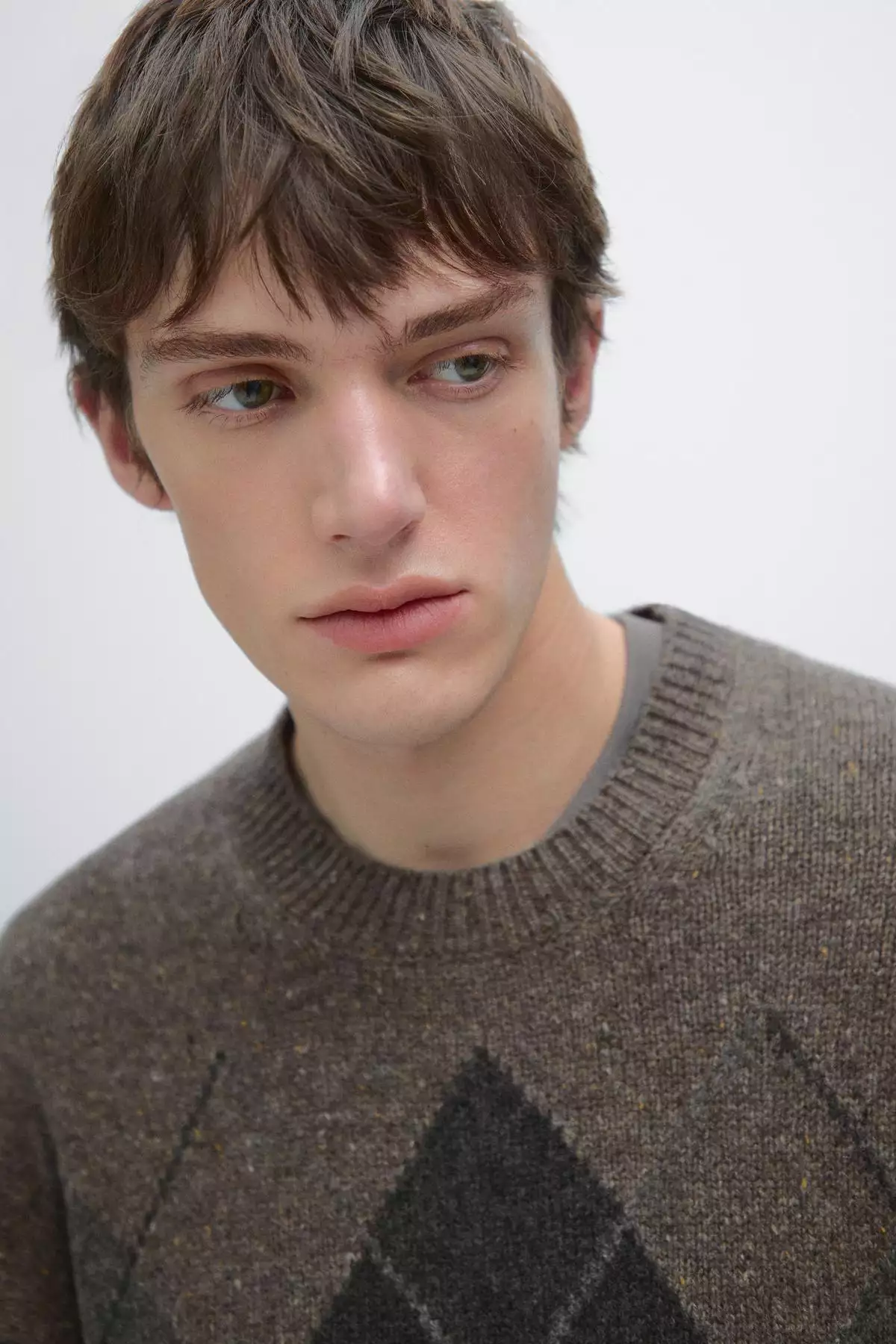 ژاکت بافتنی طرح الماس ۱۰۰% پشم برند Massimo Dutti - 995478269