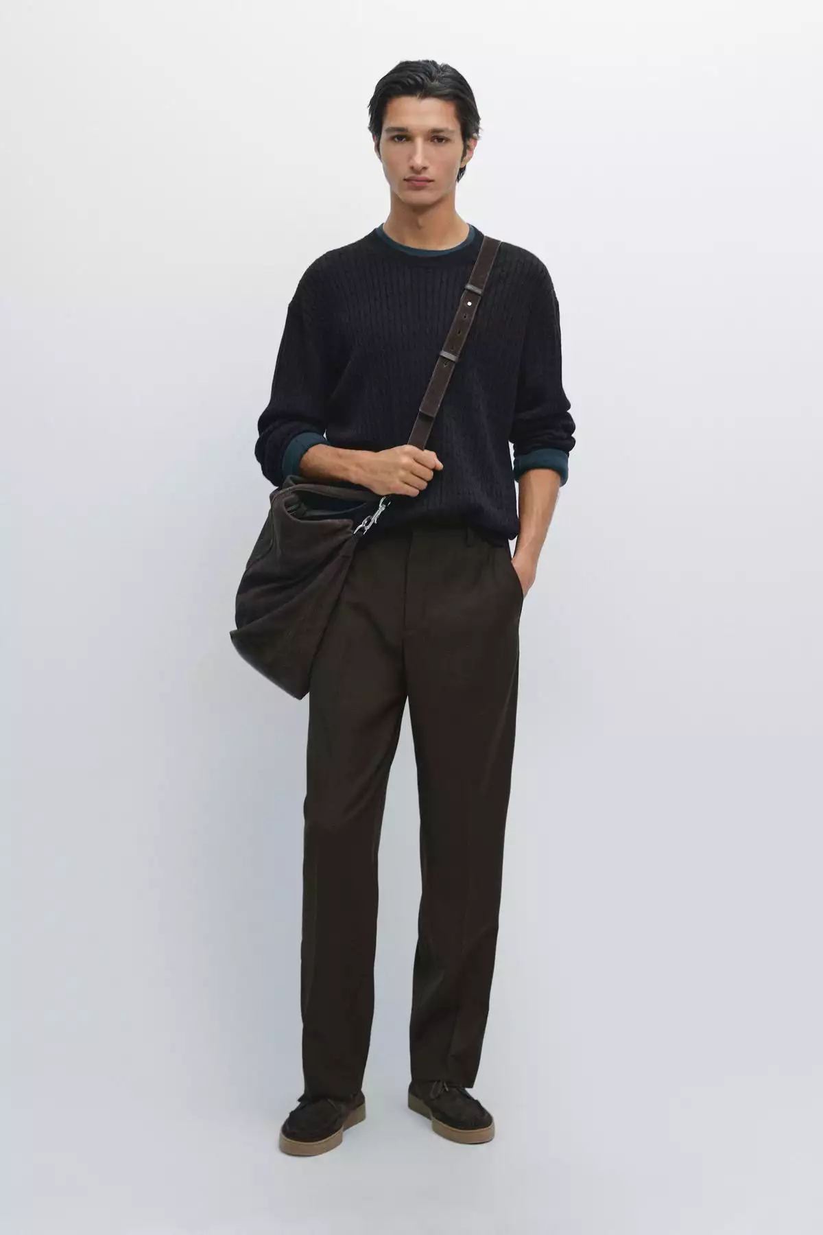 کنار بافتنی بافته شده از پنبه برند Massimo Dutti - 977920600