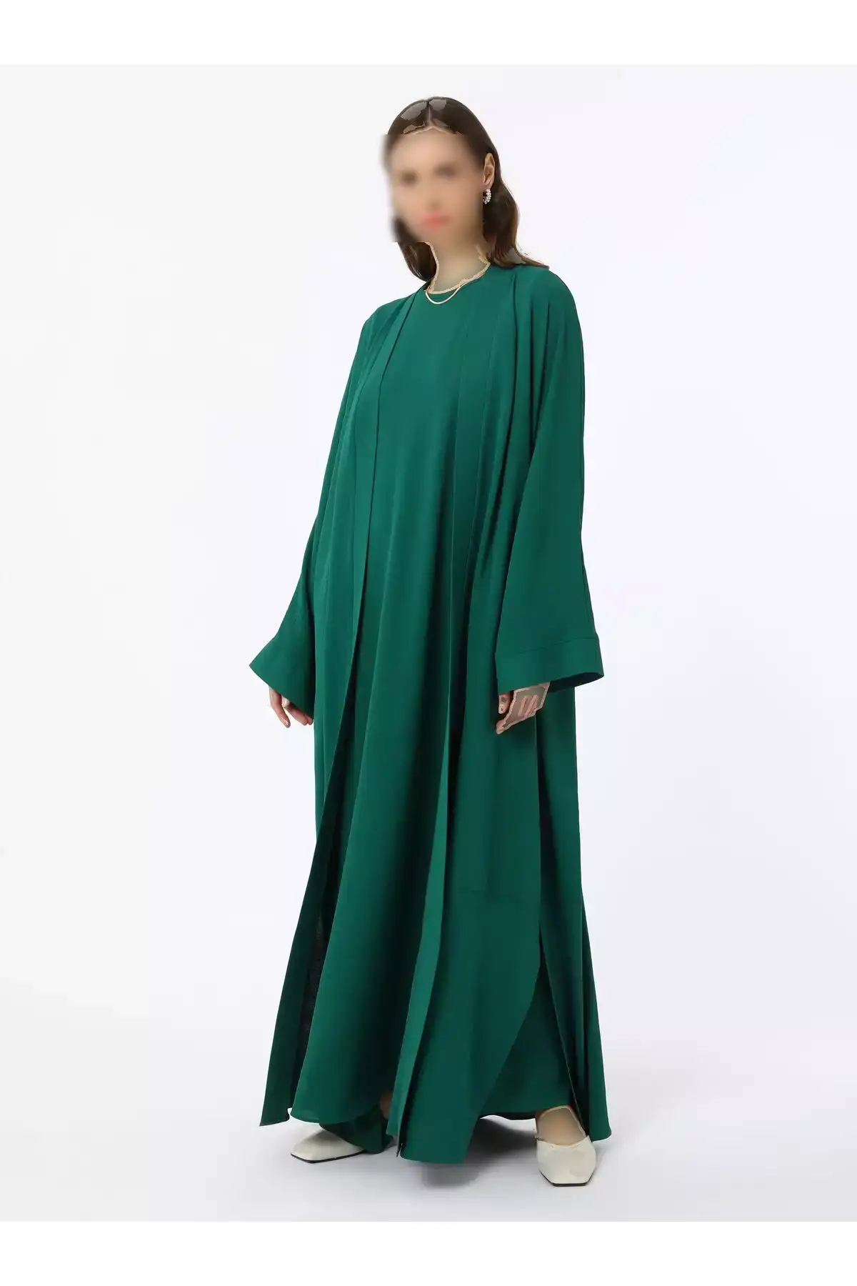 ست لباس و عبای آروبیند - رنگ سبز زمرّدی - برند رفکا برند Refka - 917549024
