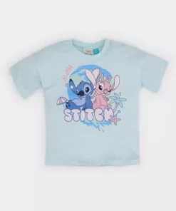 تیشرت کوتاه آستین دخترانه دیزنی لیلو و استیچ با یقه گرد برند Defacto - 929415467