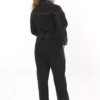 کامل زنانه با سایز بزرگ جین سیاه با دوخت متضاد و دکمه های فلزی 65N37723 برند Şans - 818528688