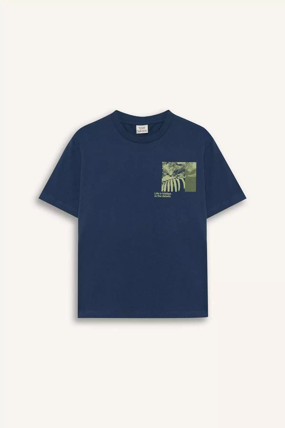 تیشرت کوتاه آستین دوچرخه یقه باز پسرانه چاپی مدل E4167A825SM برند Defacto - 942296155