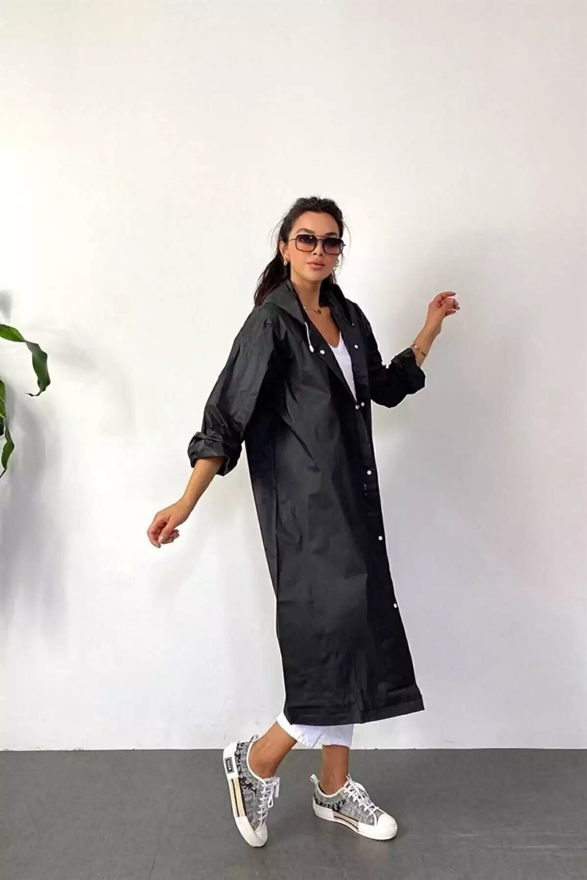 بارانی زنانه و مردانه ضد آب با کلاهی چسبی از پارچه EVA برای بزرگسالان برند KARADAĞ HOME - 313508672
