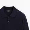 تیشرت پولو یقه دار بافت کیشمی ۱۰۰% برند Massimo Dutti - 951321550