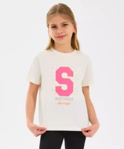 تیشرت گرافیکی بزرگ دخترانه رنگ سفید مدل SK2510016-102 برند Skechers - 928427653