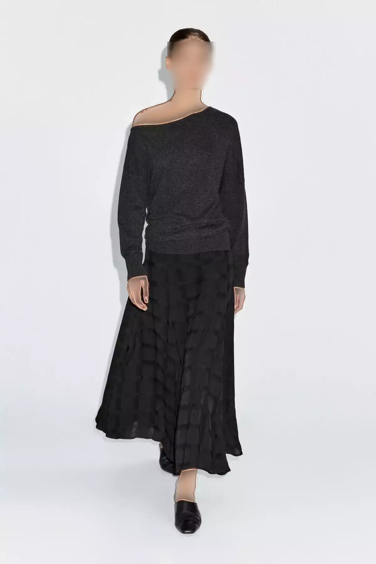 دامن با چینهای بلند برند Massimo Dutti - 984744487