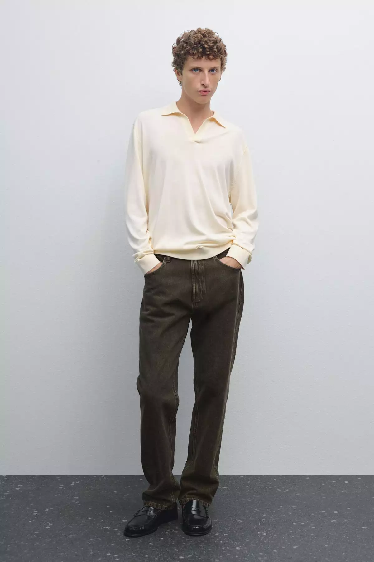 پولوشرت یقه وی و ژاکت یقه polo برند Massimo Dutti - 954094289