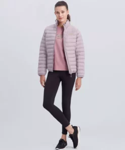 کاپشن زنانه نازک یقه دار والورید کد S212273-506 رنگ صورتی برند Skechers - 355434940