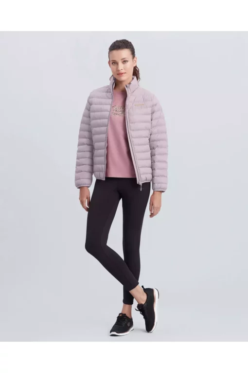 کاپشن زنانه نازک یقه دار والورید کد S212273-506 رنگ صورتی برند Skechers - 355434940